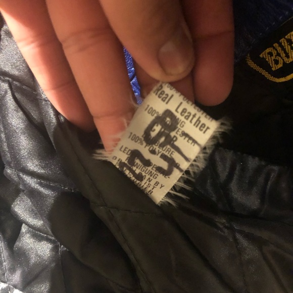 Blue real leather jacket - Picture 6 of 7